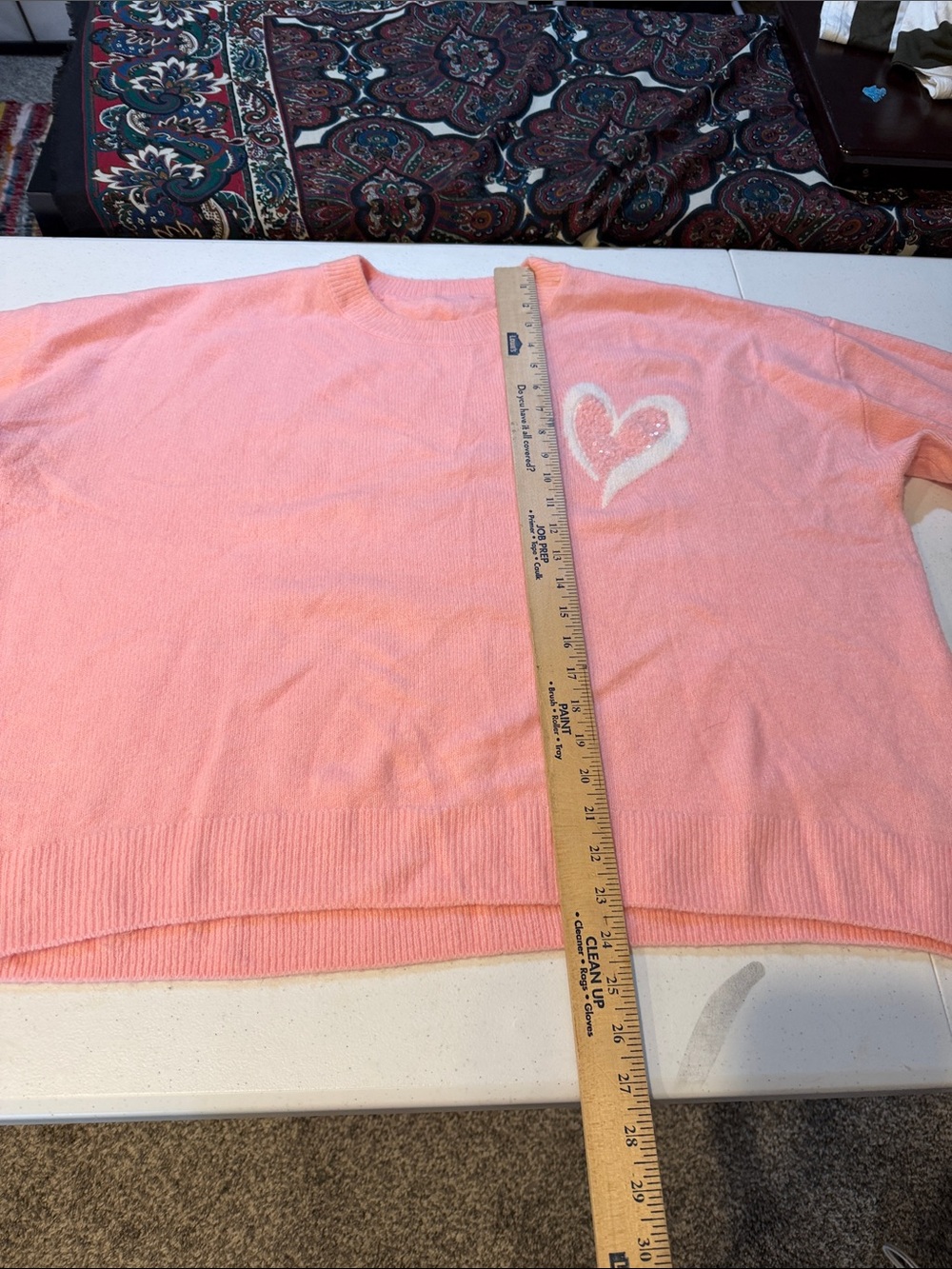 #490. 🪷 Pink heart sweater. - Picture 3 of 8